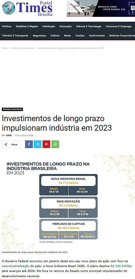 Investimentos de longo prazo impulsionam indstria em 2023
